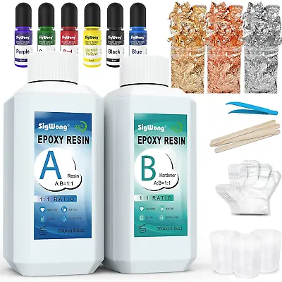£25.35 • Buy SigWong Epoxy Resin Clear Crystal Coating Kit 541g/520ml - 2 Part Casting Resin