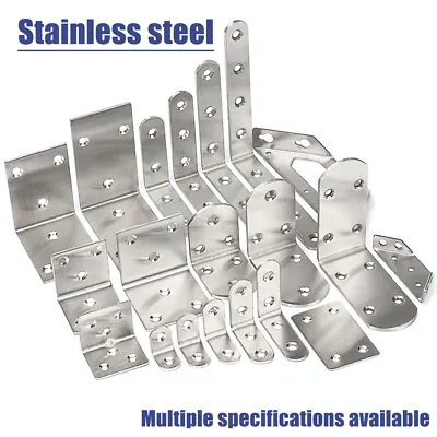 Stainless Steel  Corner Brace Joint Angle Brackets  Bent L Brackets Multifunctio • $2.41