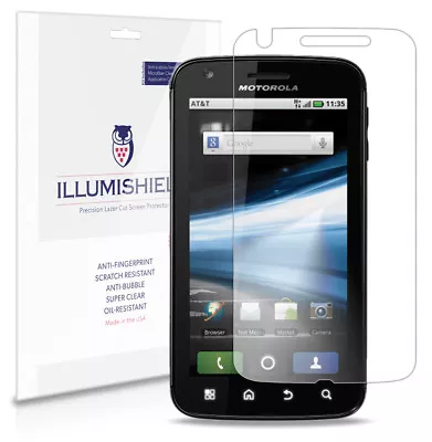 ILLumiShield Phone Screen Protector W Anti-Bubble/Print 3x For Motorola Atrix 4G • $7.65