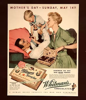 1950 Whitmans Chocolates Advertisement Family Baby Eating Candy Art Vtg Print AD • $9.99