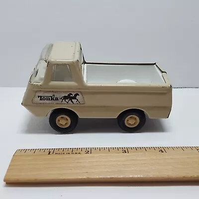 Vintage USA Made Tan Tonka Steel Farm Horse Stables Delivery Truck & Plastic Bed • $13.95