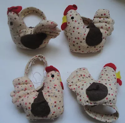 Vintage Set Of Four Vera Padded Chicken Shaped Napkin Rings  • $10.99