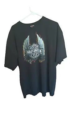 Harley Davidson Voodoo Louisiana Black T-Shirt By HANES BEEFY Sz. 3XL Front/Back • $20