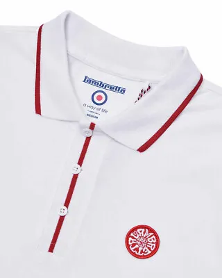 Lambretta Mens Badge Logo Polo Shirt Retro Mod Polo Shirt M-4XL • £21.99