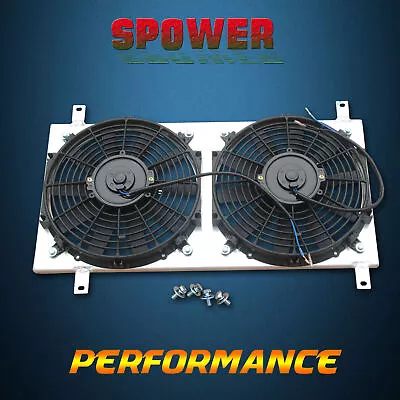 Aluminum Radiator Fan Shroud + 80W Fans For Mazda Miata MX5 NA 1.6L 1.8L 89-98 • $115