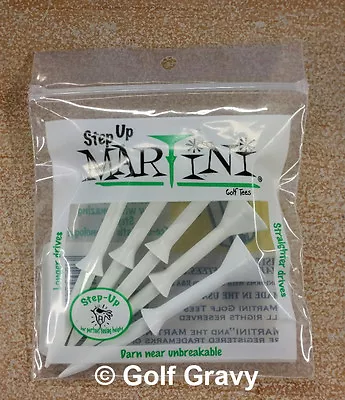 MARTINI Step Up Golf Tees - 1 Pack Of 5 White STEP-UP Tees 3 1/4  • $9.49