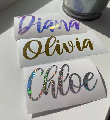 £1.59 • Buy 1 , 5, 10, 15 Personalised Vinyl Name Stickers Decal Label Water Bottle Wedding