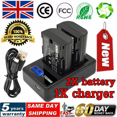 £17.99 • Buy 2x 3200mAh LP-E6 Battery OR LCD DUAL Charger For Canon EOS 80D 70D 60D Mark III
