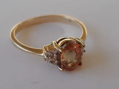 Ultra Rare Gem ~ 9k Orange Colour Change Sapphire & Diamond Beautiful Ring ~ • £329.99