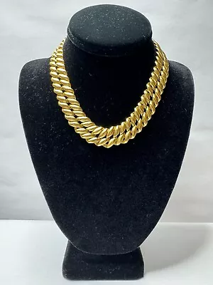 Vintage Monet Choker Chain Link Gold Tone Necklace • $79.99