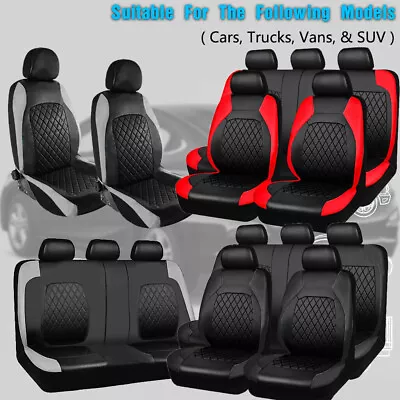 For Toyota Auto Car Seat Cover Full Set Leather 5-Seat Front Rear Protector • $39.92