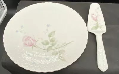 Vintage MIKASA Bone China  April Rose  Pattern Cake Plate And Server Japan • $12.99