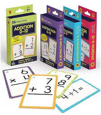 Carson Dellosa 4-Pack Math Flash Cards For Kids Ages 4-8 Addition And Flash And • $14.16