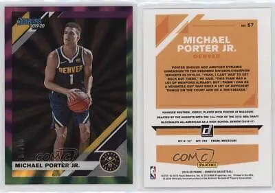 2019-20 Panini Donruss Holo Purple And Green Laser /10 Michael Porter Jr #57 • $38.49