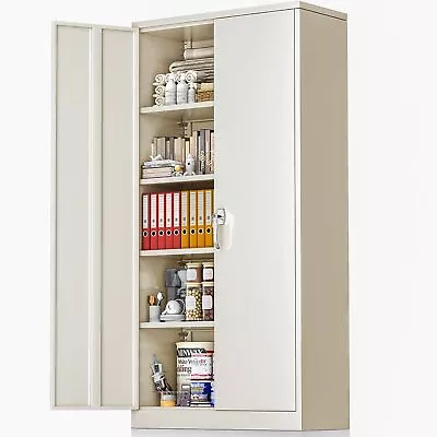 Metal Storage Cabinet With Doors And Shelves72 Garage Storage Cabinet With Lock • $159.99