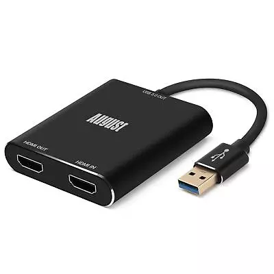 HDMI Capture Card For Streaming & Video Gaming OSB Passthrough - August VGB500 • £29.99
