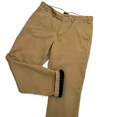 J Crew Mens Size 34x29 Khaki Tan 770 Flannel Lined Cabin Pants E4176 • $31.49