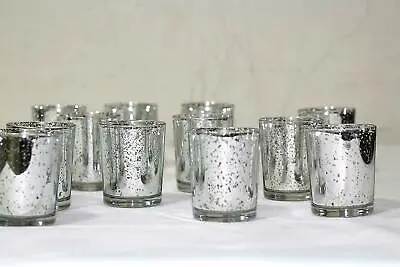 £11.59 • Buy 12/24pcs Mercury Vintage Glass Tea Light Candle Holder Votive Wedding Home Decor