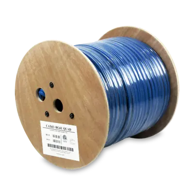 RG6 Quad Shield Coax + CAT6E CMR Siamese Cable Combo Composite Wire Blue 500ft • $169.95