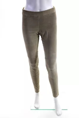 Vince Bergdorf Goodman Womens Suede Elastic Waist Skinny Leggings Beige Size S • $76.87