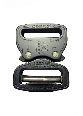 AustriAlpin ANSI Cobra 45mm Matt Black Buckle- Male Adj Female Fixed -FX38MVF-B • £25