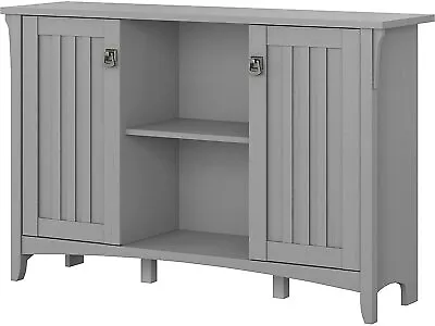 Gray Grey Wooden Buffet Console Storage Cabinet China Server 2 Doors Curio Shelf • $230.90