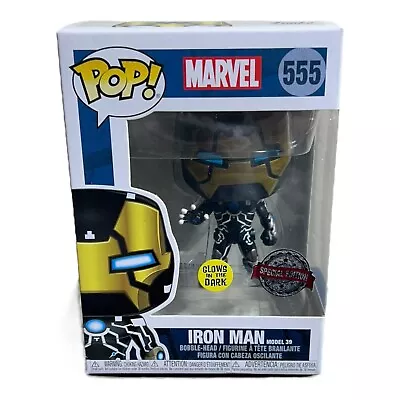 Funko Pop Vinyl Marvel Iron Man Special Edition Glow In The Dark Toy Figure #555 • £10.99