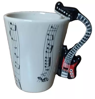 Electric Guitar Coffee Mug Tea Cup 8oz Musician Music Notes Heavy Metal Rock • $19.99