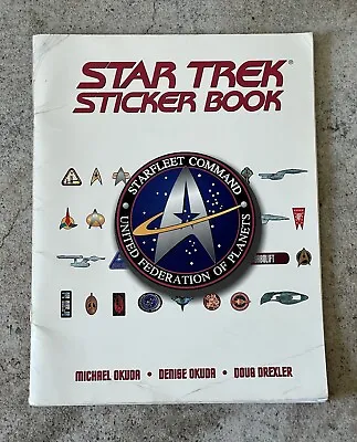 $16 • Buy 1999 Star Trek Sticker Book By Okuda/Drexler, Vintage Star Trek Sticker Book