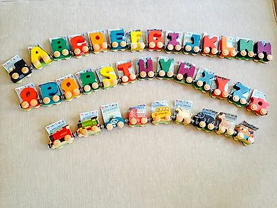 Wooden Magnetic Name Train Alphabet Letters (ea) - You Select Letters Or Trains • $5.99