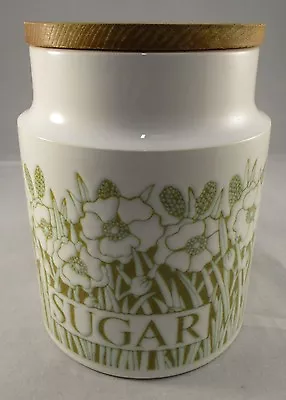 Vintage Retro Hornsea Pottery Jar - Fleur Pattern Sugar Storage Jar - Wooden Top • £8.25