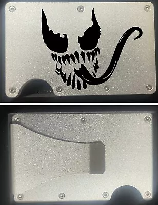 Custom  Venom  Engraved Slim Minimalist Wallet - Silver Gray • $22