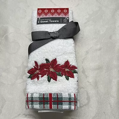 Set Of 2 Martha Stewart Poinsettia Hand Towels. New With Tags • $18.99