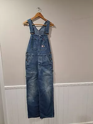 Vintage 50s 60s Penney's Pay Day Denim Jean Overalls Bib Workwear 34x32 • $99.99