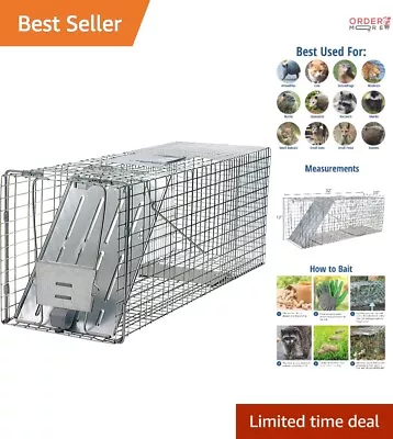 Large 1-Door Humane Animal Trap - Ideal For Raccoons Cats Groundhogs & More • $98.77