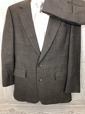 Hart Schaffner Marx Mens Brown Plaid Wool 2pc Suit Sz 38-40R 32x29 (t8) • $50