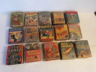 $12.50 • Buy 15 Vintage Big Little Book Lot Popeye Tom Mix Buck Rogers Charlie Chan Etc Etc