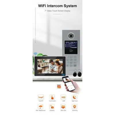 Wifi Home Door Entry Video Intercom With 7  Monitor 2-100 Apartments Outdoor UK • £289.45
