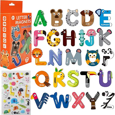 Large Size Magnetic Letters Cute Animal Alphabet ABC Magnets Educational Spelli • $14.07