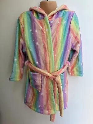 Girls Dressing Gown In Pink Rainbow And Pink/Purple For Ages 5 8 10 Years • £4.75