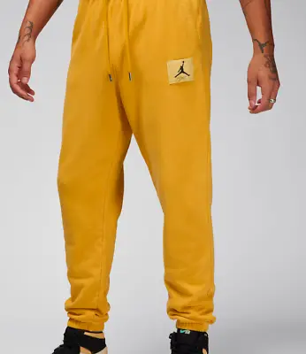 NWT Jordan Flight Fleece Men's Sweatpants Jogger Pants COTTON Yellow • $69.99