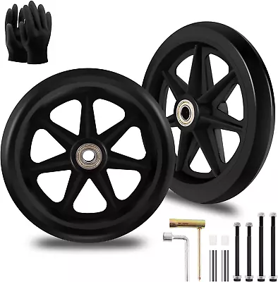 2Pcs 6 In Replacement Wheelchair Wheels For Walkers Rubber • $21.38