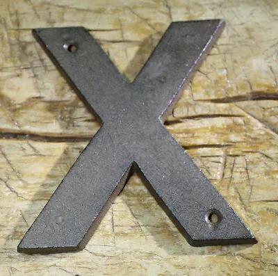 Cast Iron Industrial LETTER X Sign Rustic Brown 5  Tall Alphabet  • $7.99