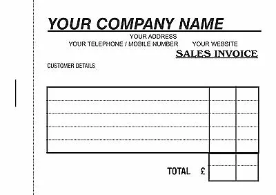 2 Invoice Books - 50 X 2 Personalised A6 Duplicate NCR / Sales Book / Work Book • £10.99