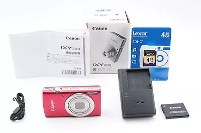 Canon IXY 200 PowerShot ELPH 185 IXUS 185 Red 20.0MP From JAPAN [Near MINT] • $318.48