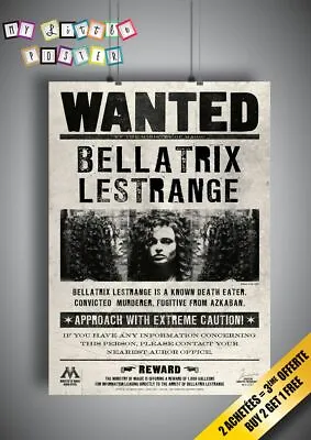 Harry Potter Bellatrix Lestrange Wanted Poster Collectors • $17.20
