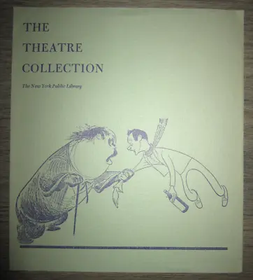 Vtg Brochure The Theatre Collection The New York Public Library Circa 1960s • $34.99