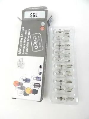 Box Of 10 CEC 193 Miniature Lamps 14 Volt 4.62 Watts Wedge Base  • $9.99