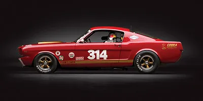 1966 FORD MUSTANG SHELBY GT350H CLASSIC RACE CAR POSTER PRINT 18x36 HI RES 9MIL • $34.95