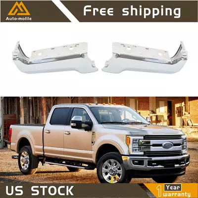 RH+LH Rear Bumper Face Bar Ends For 2017 18-2022 Ford F250 F350 W/O Sensor Hole • $260.26